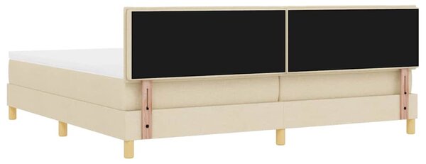 Krevet s opruga kutije s jastukom Krema 200 x 200 cm tkanina - Krem / 200 x 200 cm
