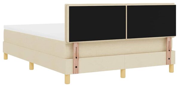 Krevet s opruga kutije s jastukom Krema 140 x 190 cm tkanina - Krem / 140 x 190 cm