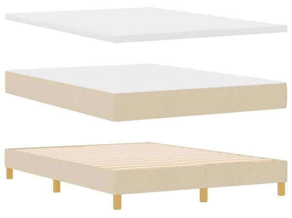 Krevet s opruga kutije s jastukom Krema 140 x 190 cm tkanina - Krem / 140 x 190 cm