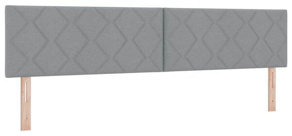 Krevet s opruga kutije Svjetlosiva 200 x 200 cm tkanina - Siva / 200 x 200 cm
