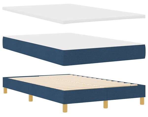 Krevet s opruga kutije s jastukom Plava 120 x 200 cm tkanina - Modra / 120 x 200 cm