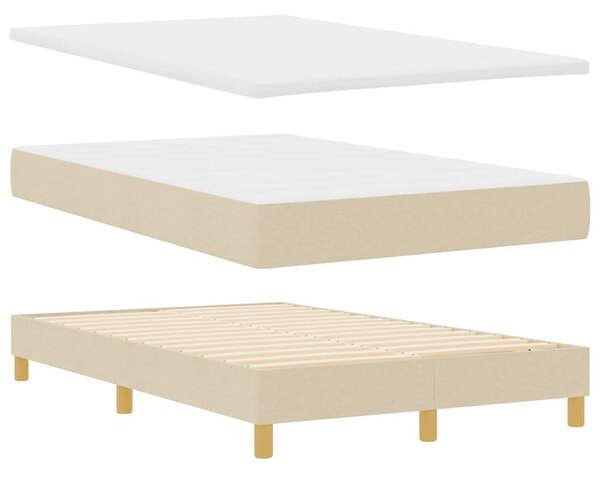 Krevet s opruga kutije s jastukom Krema 120 x 190 cm tkanina - Krem / 120 x 190 cm