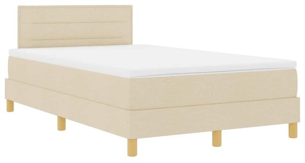 Krevet s opruga kutije s jastukom Krema 120 x 190 cm tkanina - Krem / 120 x 190 cm