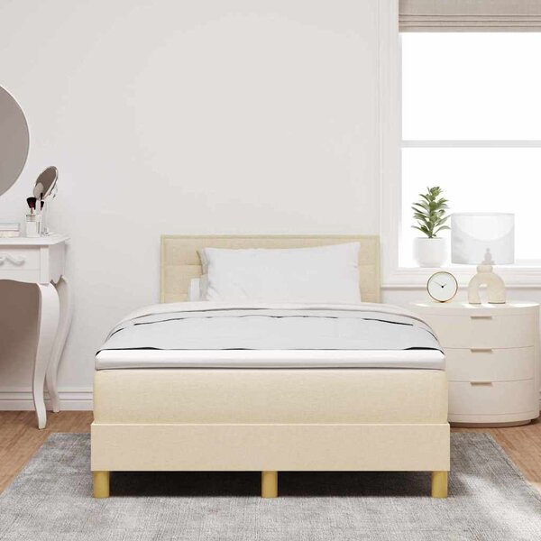 Krevet s opruga kutije s jastukom Krema 120 x 190 cm tkanina - Krem / 120 x 190 cm