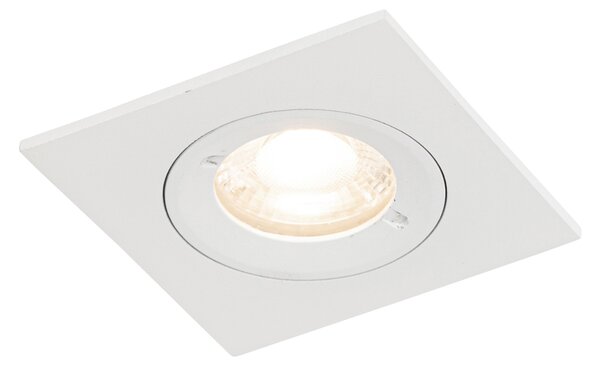Set od 12 ugradbenih reflektora bijeli kvadratni GU10 50 mm IP44 - Xena
