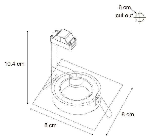 Set od 6 ugradbenih reflektora bijeli kvadratni GU10 50 mm IP44 - Xena