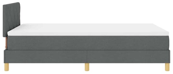 LED Box Spring Krevet Tamno siva 120 x 190 cm tkanina - Siva / 120 x 190 cm