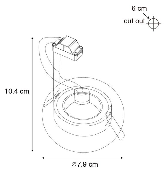 Set od 6 ugradbenih reflektora bijeli okrugli GU10 50 mm IP44 - Xena