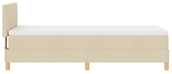 Krevet s opruga kutije s jastukom Krema 80 x 200 cm tkanina - Krem / 80 x 200 cm