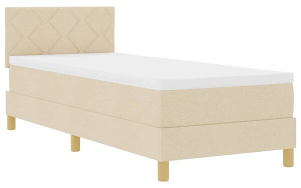 Krevet s opruga kutije s jastukom Krema 80 x 200 cm tkanina - Krem / 80 x 200 cm