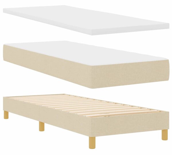Krevet s opruga kutije s jastukom Krema 80 x 200 cm tkanina - Krem / 80 x 200 cm