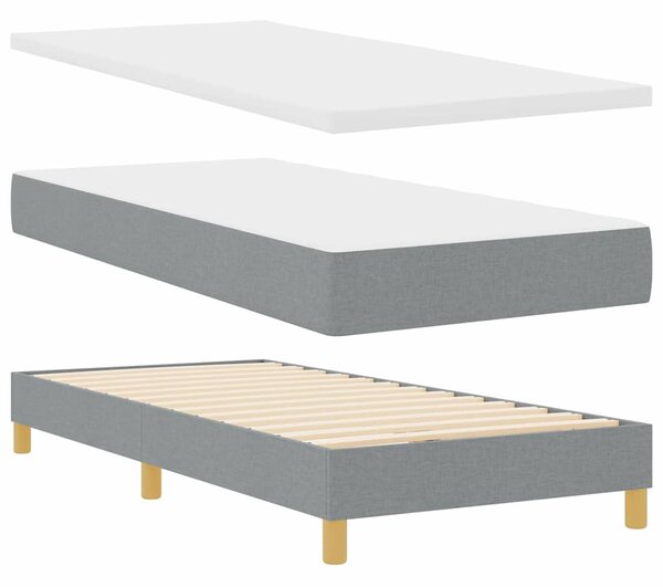 Krevet s opruga kutije Svjetlosiva 100 x 200 cm tkanina - Svjetlosiva / 100 x 200 cm