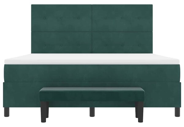 Krevet s opruga kutije Tamnozelena 200 x 180 cm Baršun - Zelena / 200 x 180 cm