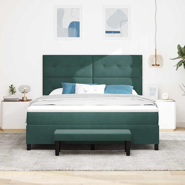 Krevet s opruga kutije Tamnozelena 200 x 180 cm Baršun - Zelena / 200 x 180 cm