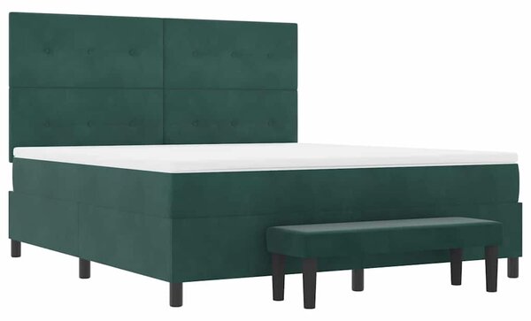 Krevet s opruga kutije Tamnozelena 200 x 180 cm Baršun - Zelena / 200 x 180 cm