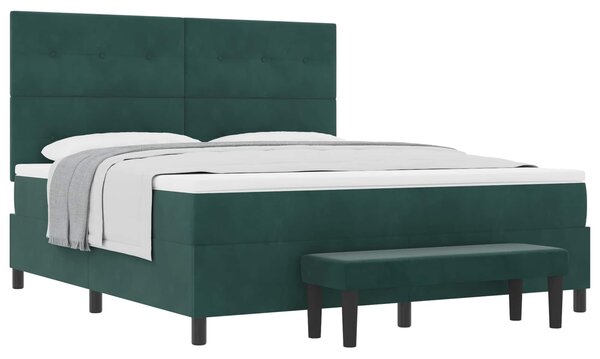 Krevet s opruga kutije Tamnozelena 200 x 180 cm Baršun - Zelena / 200 x 180 cm