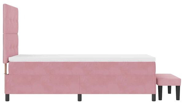 Krevet s opruga kutije Ružičasta 200 x 100 cm Baršun - Ružičasta / 200 x 100 cm