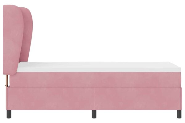 Krevet s opruga kutije Ružičasta 200 x 80 cm Baršun - Ružičasta / 200 x 80 cm