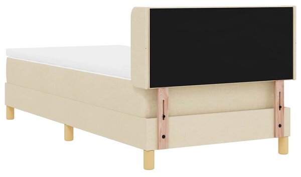 Krevet s opruga kutije s madracem Krema 190 x 90 cm Poliester - Krem / 190 x 90 cm