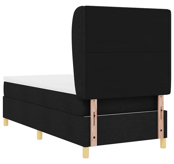 Krevet s opruga kutije s uzglavljem Crna 200 x 80 cm tkanina - Crna / 200 x 80 cm