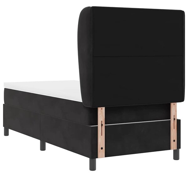 Krevet s opruga kutije s madracem Crna 200 x 80 cm Baršun - Crna / 200 x 80 cm