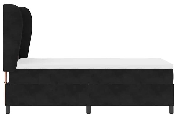 Krevet s opruga kutije s madracem Crna 200 x 80 cm Baršun - Crna / 200 x 80 cm