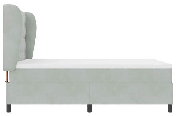 Krevet s opruga kutije Svijetlo siva 190 x 140 cm Baršun - Svjetlosiva / 190 x 140 cm