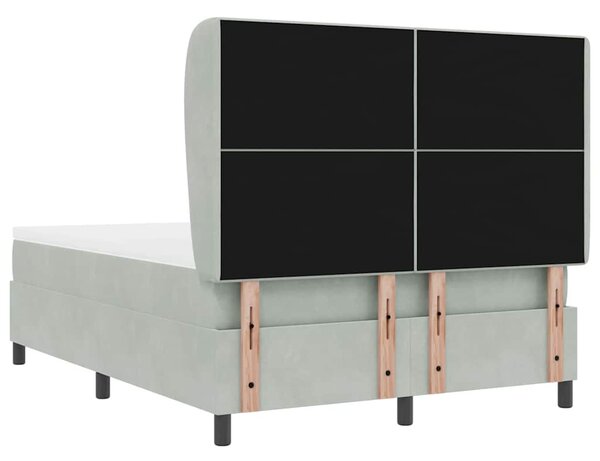 Krevet s opruga kutije Svijetlo siva 190 x 140 cm Baršun - Svjetlosiva / 190 x 140 cm