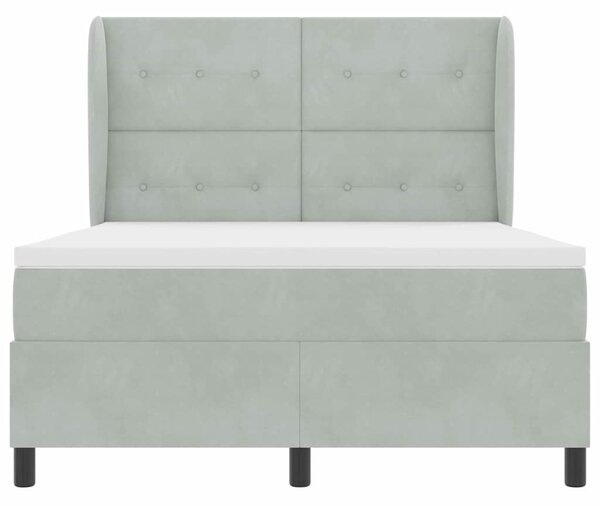 Krevet s opruga kutije Svijetlo siva 190 x 140 cm Baršun - Svjetlosiva / 190 x 140 cm