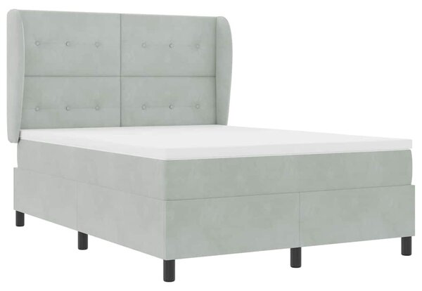 Krevet s opruga kutije Svijetlo siva 190 x 140 cm Baršun - Svjetlosiva / 190 x 140 cm