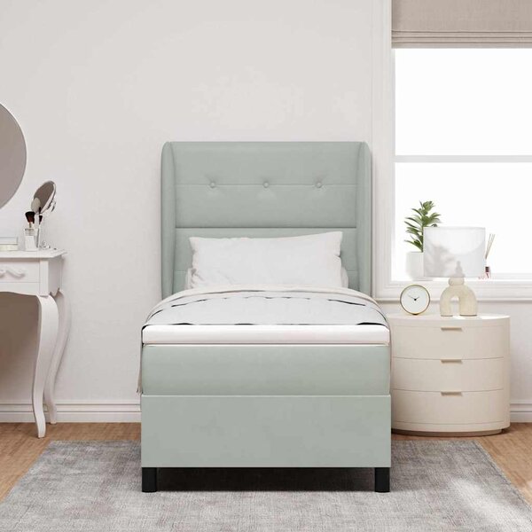 Krevet s opruga kutije Svijetlo siva 200 x 80 cm Baršun - Svjetlosiva / 200 x 80 cm