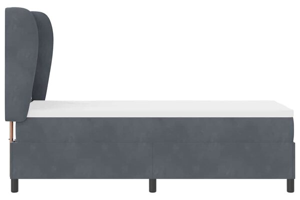 Krevet s opruga kutije s madracem Tamno siva 200 x 80 cm Baršun - Siva / 200 x 80 cm