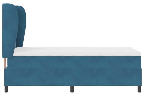 Krevet s opruga kutije Tamno plava 190 x 90 cm Baršun - Plava / 190 x 90 cm