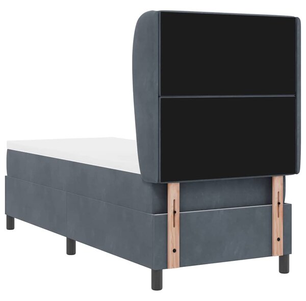 Krevet s opruga kutije s madracem Tamno siva 200 x 80 cm Baršun - Siva / 200 x 80 cm