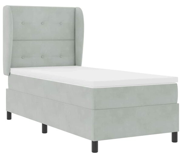 Krevet s opruga kutije Svijetlo siva 200 x 80 cm Baršun - Svjetlosiva / 200 x 80 cm