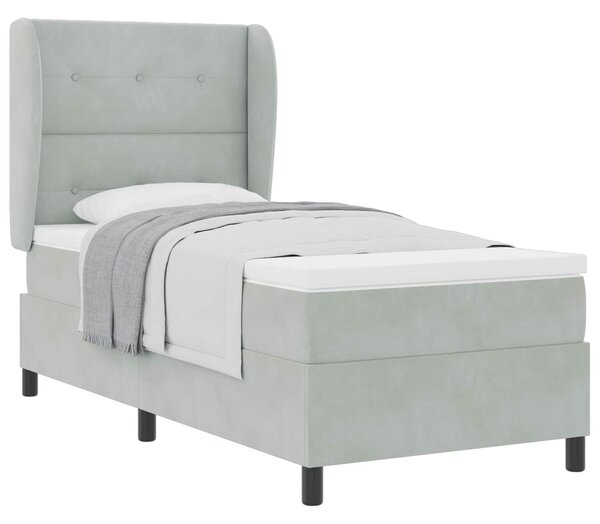Krevet s opruga kutije Svijetlo siva 200 x 80 cm Baršun - Svjetlosiva / 200 x 80 cm
