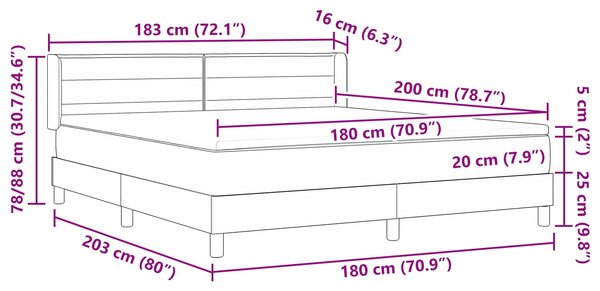 Krevet s opruga kutije s madracem Crna 200 x 180 cm tkanina - Crna / 200 x 180 cm