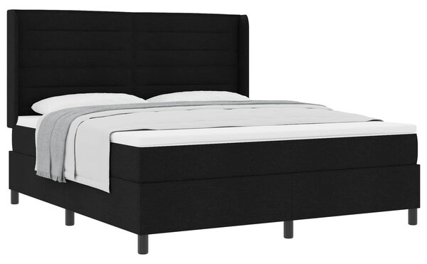 Krevet s opruga kutije s madracem Crna 200 x 180 cm tkanina - Crna / 200 x 180 cm