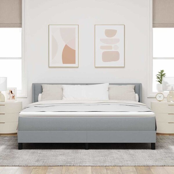 Krevet s opruga kutije Svijetlo siva 200 x 180 cm tkanina - Siva / 200 x 180 cm
