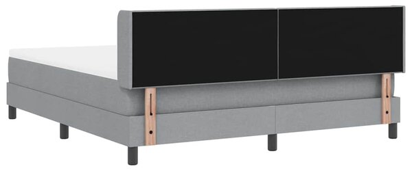 Krevet s opruga kutije Svijetlo siva 200 x 180 cm tkanina - Siva / 200 x 180 cm