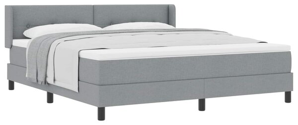 Krevet s opruga kutije Svijetlo siva 200 x 180 cm tkanina - Siva / 200 x 180 cm