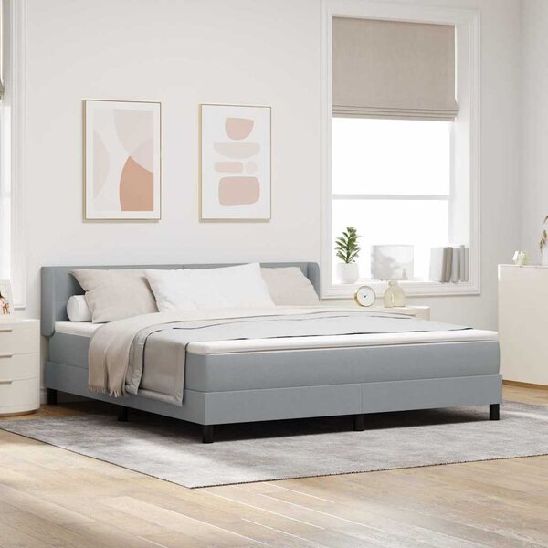 Krevet s opruga kutije Svijetlo siva 200 x 180 cm tkanina - Siva / 200 x 180 cm