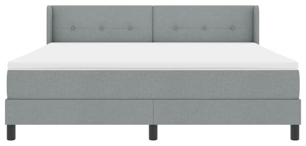 Krevet s opruga kutije Svijetlo siva 200 x 180 cm tkanina - Siva / 200 x 180 cm