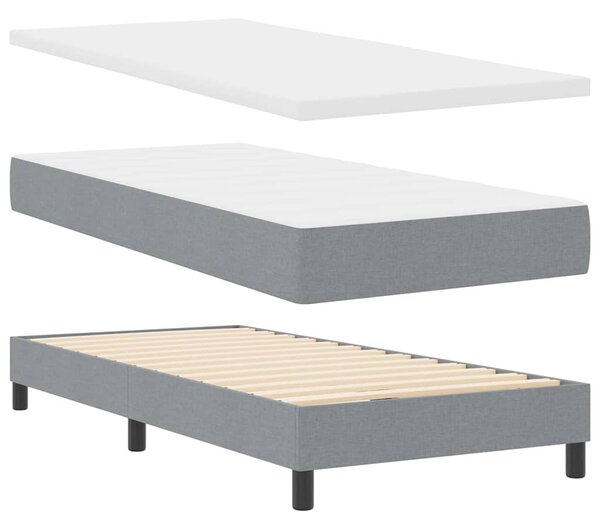 Krevet s opruga kutije Svijetlo siva 200 x 180 cm tkanina - Siva / 200 x 180 cm