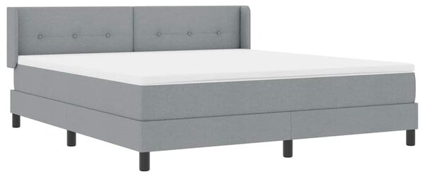 Krevet s opruga kutije Svijetlo siva 200 x 180 cm tkanina - Siva / 200 x 180 cm