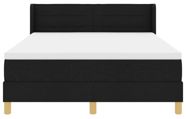 Krevet s opruga kutije s madracem Crna 200 x 140 cm tkanina - Crna / 200 x 140 cm