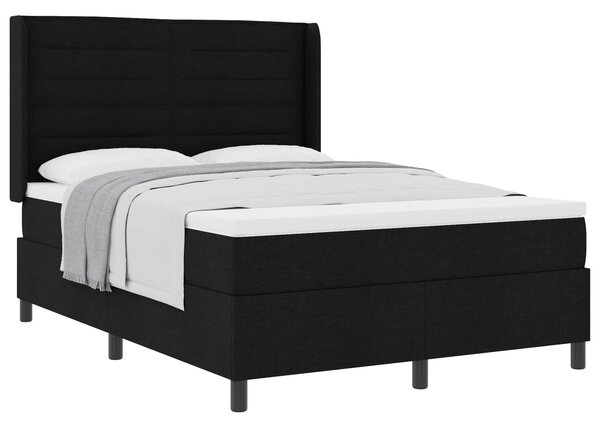Krevet s opruga kutije s madracem Crna 200 x 140 cm tkanina - Crna / 200 x 140 cm