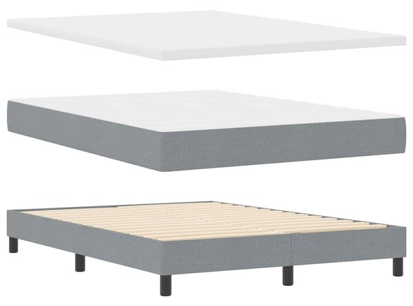 Krevet s opruga kutije Svijetlo siva 160 x 200 cm tkanina - Siva / 160 x 200 cm