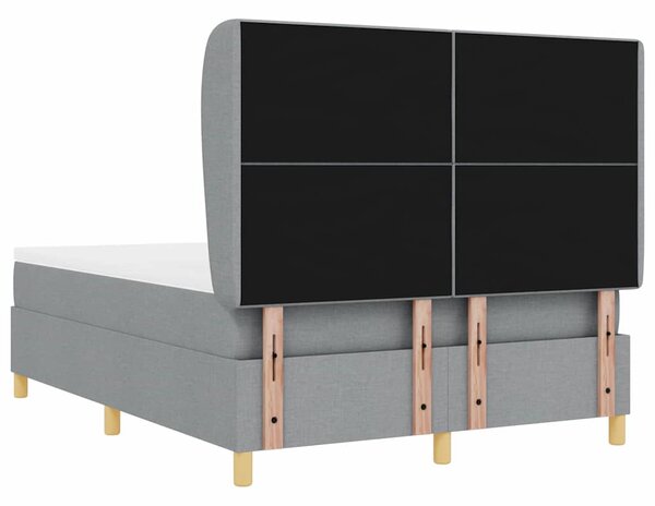 Krevet s opruga kutije Svijetlo siva 200 x 140 cm tkanina - Svjetlosiva / 200 x 140 cm
