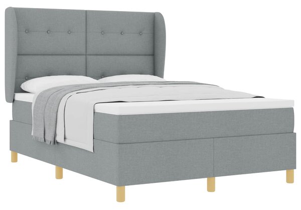 Krevet s opruga kutije Svijetlo siva 200 x 140 cm tkanina - Svjetlosiva / 200 x 140 cm